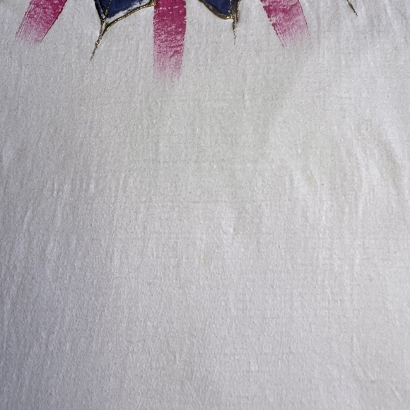 Vintage 1990 Cesucci Handpainted Glitter and Jewels Art T Shirt One Size - Picture 8 of 9